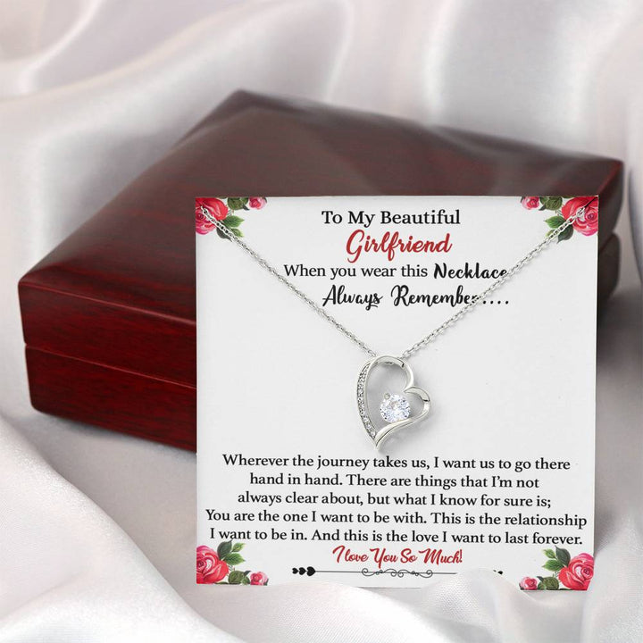 "To My Beautiful Girlfriend" - This is the Love I Want to Last Forever  - Forever Love Necklace Mahogany Box Gift Set - Bianca Ysabel