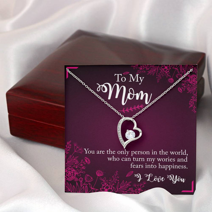 "To My Mom" - Forever Love Necklace Mahogany Box Gift Set - You are the only person this world - Bianca Ysabel