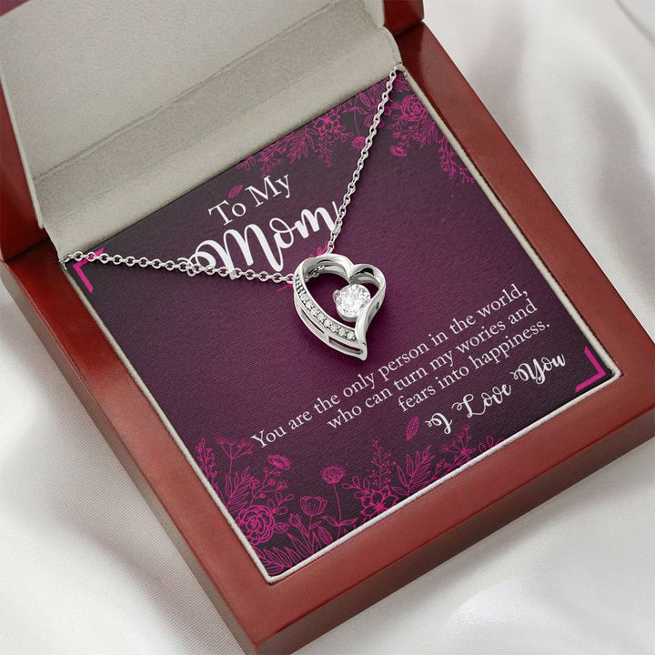 "To My Mom" - Forever Love Necklace Mahogany Box Gift Set - You are the only person this world - Bianca Ysabel