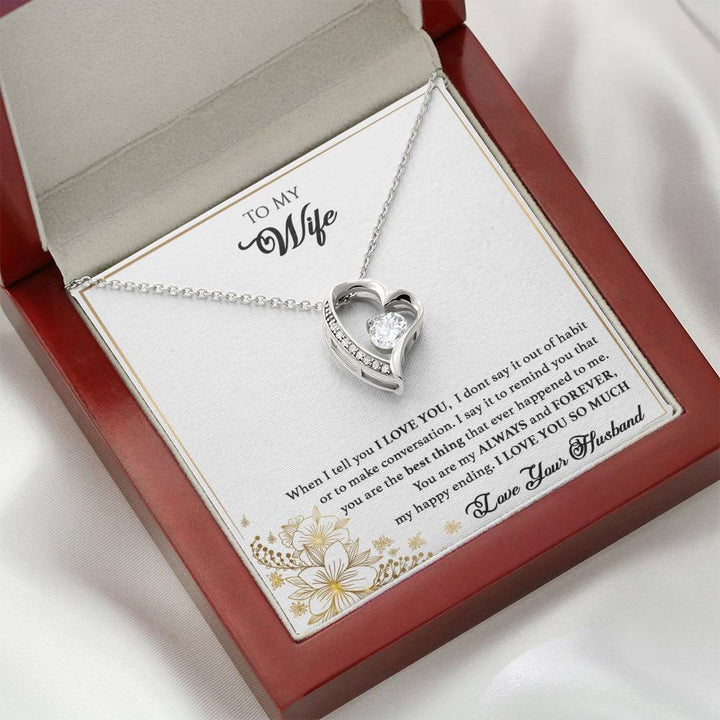 To My Wife - You are the best thing to ever happen to me - Forever Love Necklace Mahogany Box Gift Set - Bianca Ysabel