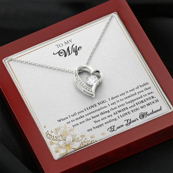 To My Wife - You are the best thing to ever happen to me - Forever Love Necklace Mahogany Box Gift Set - Bianca Ysabel