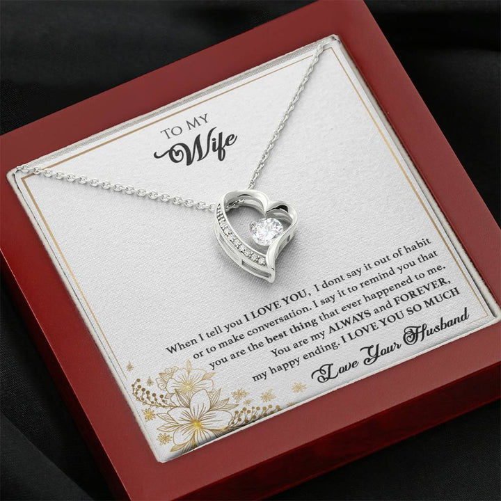 To My Wife - You are the best thing to ever happen to me - Forever Love Necklace Mahogany Box Gift Set - Bianca Ysabel