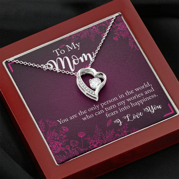 "To My Mom" - Forever Love Necklace Mahogany Box Gift Set - You are the only person this world - Bianca Ysabel