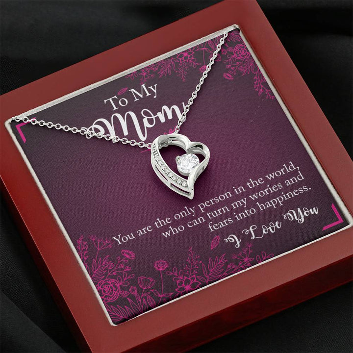 "To My Mom" - Forever Love Necklace Mahogany Box Gift Set - You are the only person this world - Bianca Ysabel