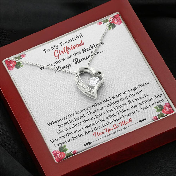 "To My Beautiful Girlfriend" - This is the Love I Want to Last Forever  - Forever Love Necklace Mahogany Box Gift Set - Bianca Ysabel