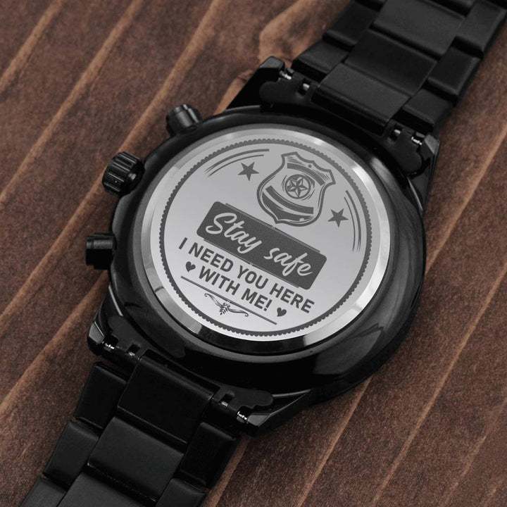 "To My Dad" - I Need You Here With Me - Black Chronograph Watch - Bianca Ysabel