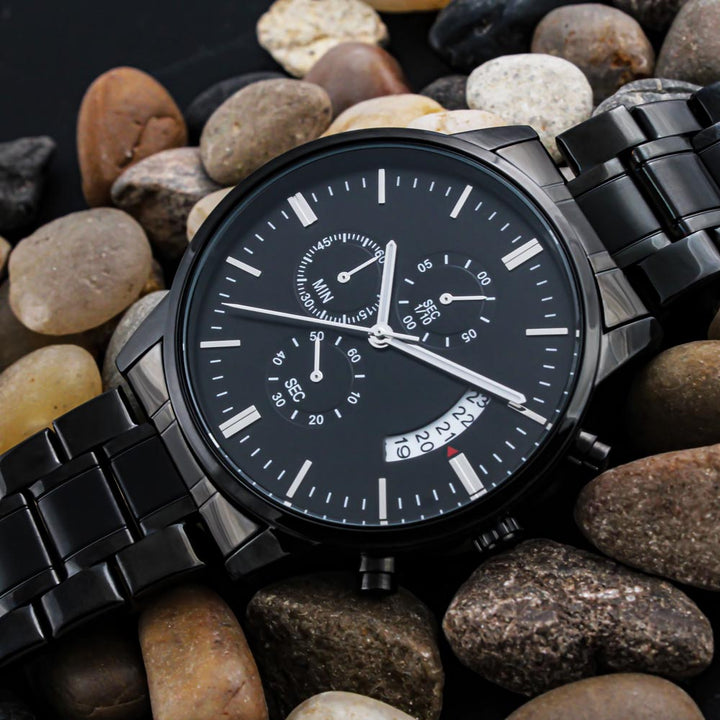"To My Dad" - You & I Until The End of Time - Black Chronograph Watch - Bianca Ysabel