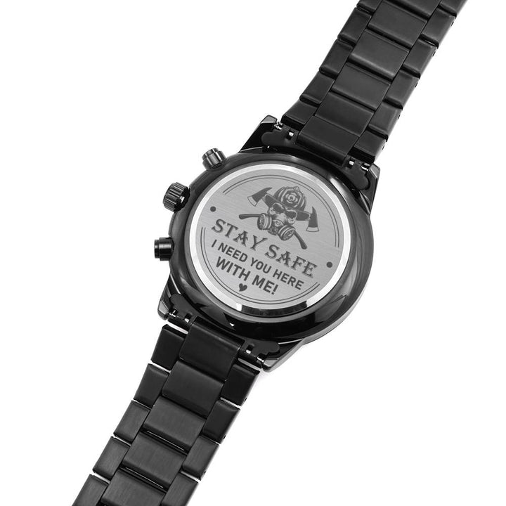 "To My Dad" - Stay Safe I Need You Here With Me - Black Chronograph Watch - Bianca Ysabel