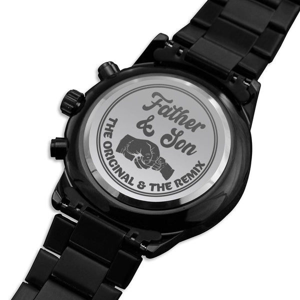 "To My Dad" - Father & Son The Original & the Remix - Black Chronograph Watch - Bianca Ysabel