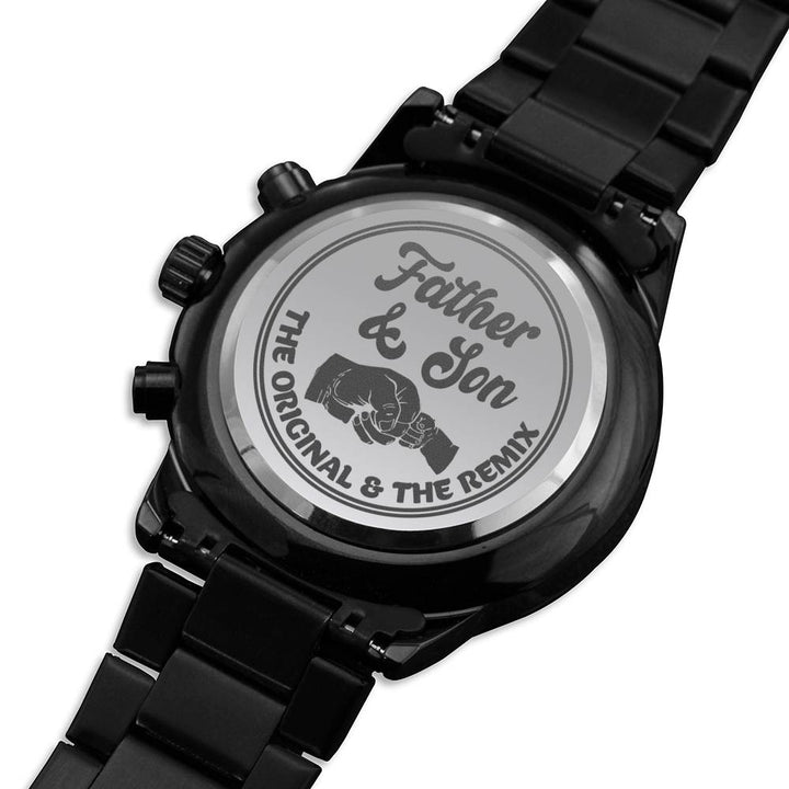 "To My Dad" - Father & Son The Original & the Remix - Black Chronograph Watch - Bianca Ysabel