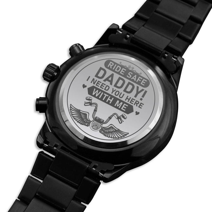 "To My Dad" - Ride Safe Daddy - Black Chronograph Watch - Bianca Ysabel