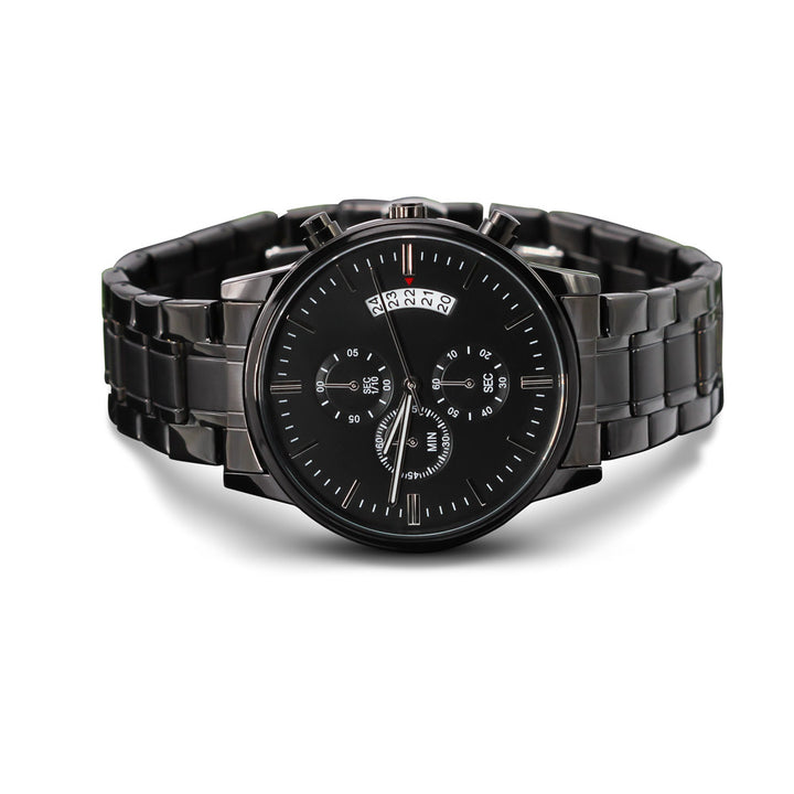 "To My Dad" - Ride Safe Daddy - Black Chronograph Watch - Bianca Ysabel