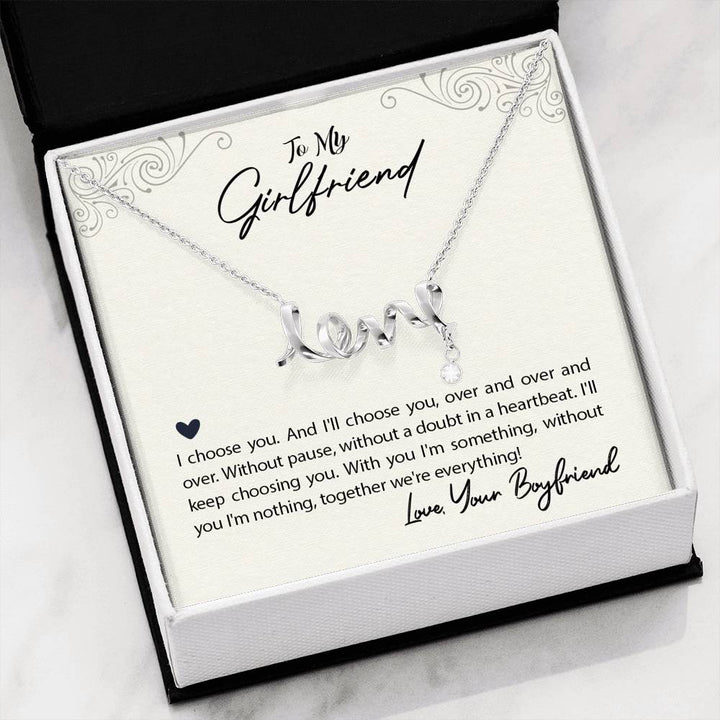 "To My Girlfriend from Boyfriend"- Scripted Love Necklace Gift Set - I Choose You Over and Over - Bianca Ysabel