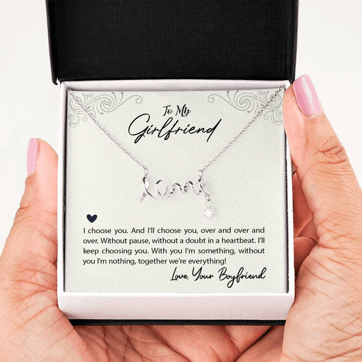 "To My Girlfriend from Boyfriend"- Scripted Love Necklace Gift Set - I Choose You Over and Over - Bianca Ysabel