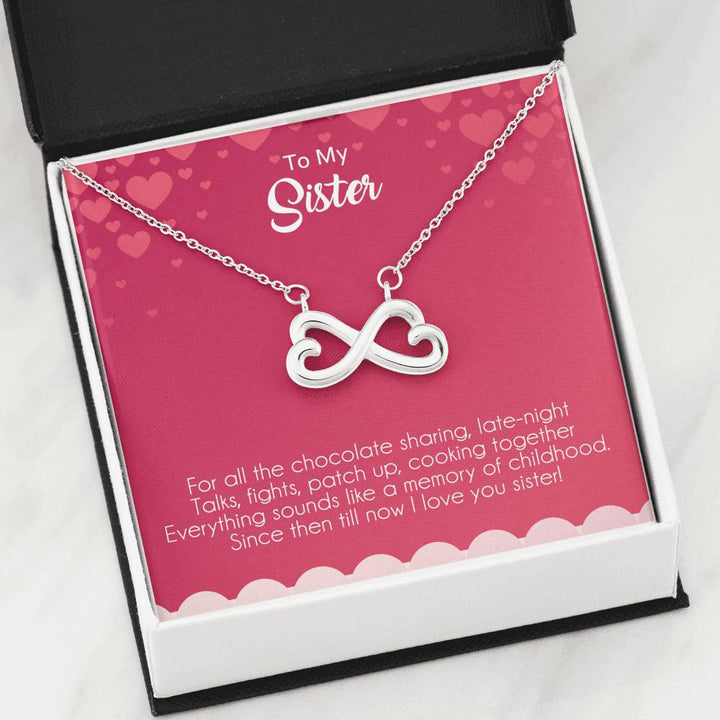 "To My Sister"  -  Infinity Hearts Necklace Gift Set - Since Then Till Now I Love You Sister - Bianca Ysabel