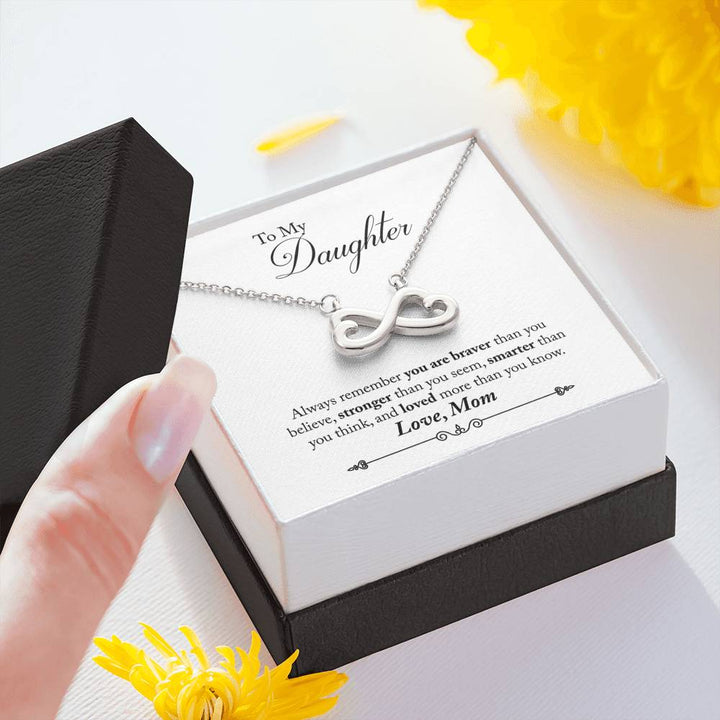 "To My Daughter from Mom" - Infinity Hearts Pendant Necklace Gift Set - Always Remember You Are Loved More Than You Know - Bianca Ysabel