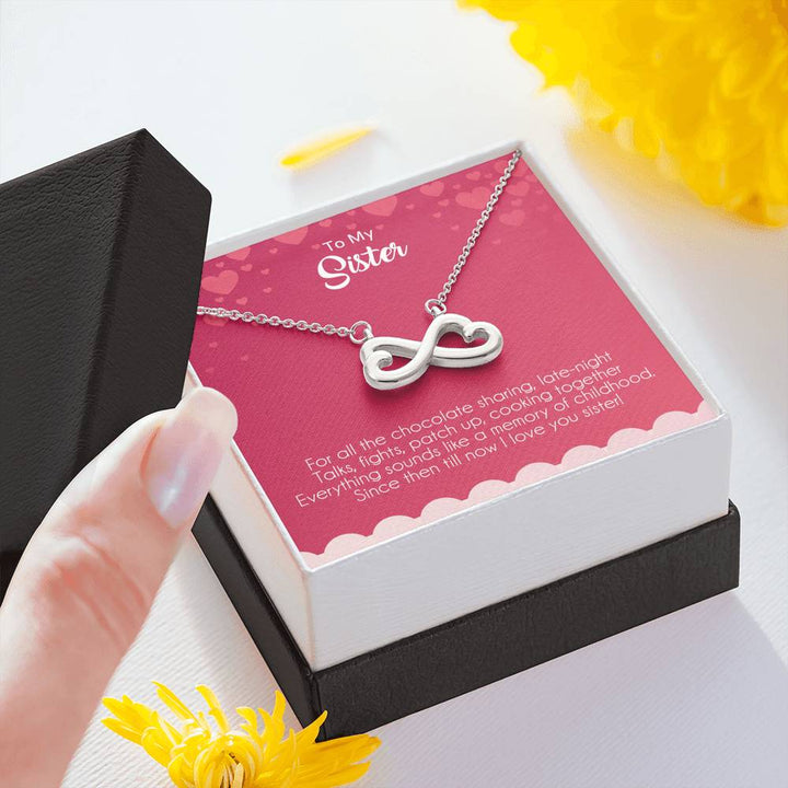 "To My Sister"  -  Infinity Hearts Necklace Gift Set - Since Then Till Now I Love You Sister - Bianca Ysabel