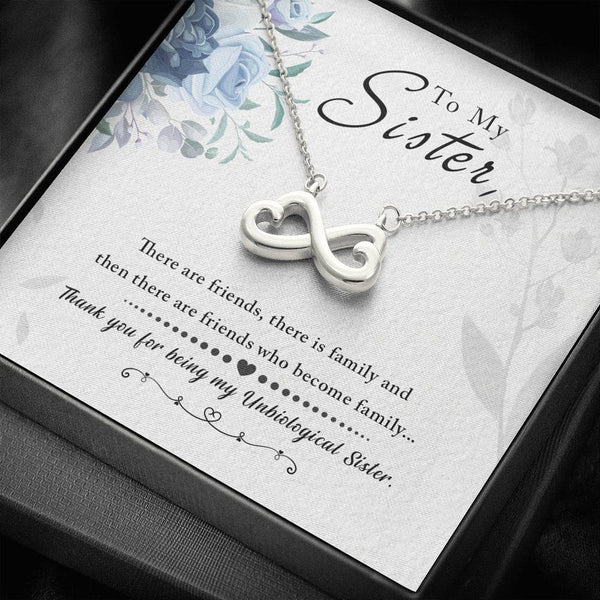 "To My Sister" - Infinity Hearts Pendant Necklace Gift Set - Thank You For Being My Unbiological Sister - Bianca Ysabel