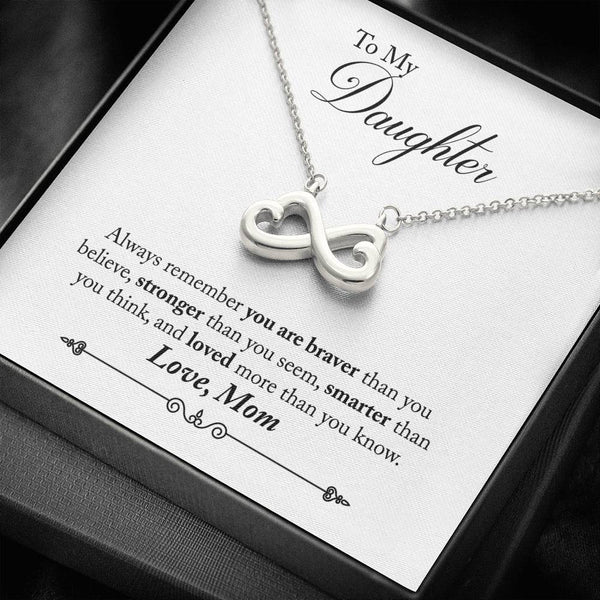 "To My Daughter from Mom" - Infinity Hearts Pendant Necklace Gift Set - Always Remember You Are Loved More Than You Know - Bianca Ysabel