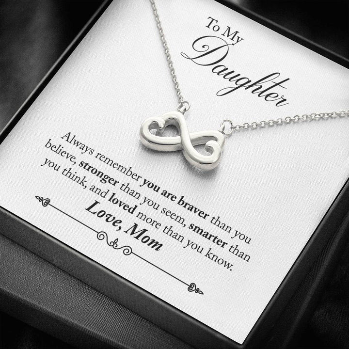"To My Daughter from Mom" - Infinity Hearts Pendant Necklace Gift Set - Always Remember You Are Loved More Than You Know - Bianca Ysabel
