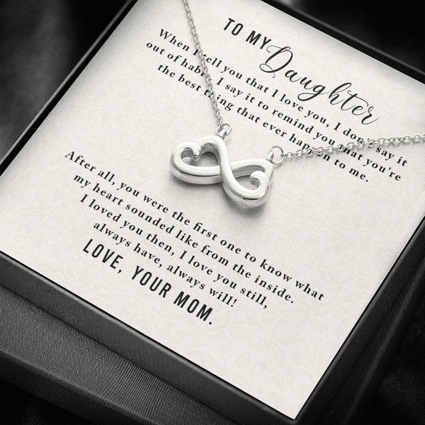 "To My Daughter from Mom" - Infinity Hearts Pendant Necklace Gift Set - I Love You, Always Will - Bianca Ysabel