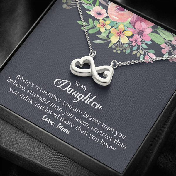 "To My Daughter from Mom" - Infinity Hearts Pendant Necklace Gift Set - You Are Loved More Than You Know - Bianca Ysabel
