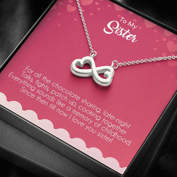 "To My Sister"  -  Infinity Hearts Necklace Gift Set - Since Then Till Now I Love You Sister - Bianca Ysabel