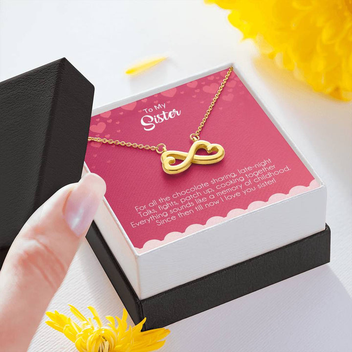 "To My Sister"  -  Infinity Hearts Necklace Gift Set - Since Then Till Now I Love You Sister - Bianca Ysabel