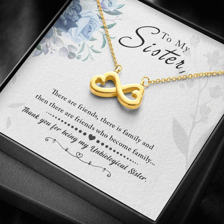 "To My Sister" - Infinity Hearts Pendant Necklace Gift Set - Thank You For Being My Unbiological Sister - Bianca Ysabel