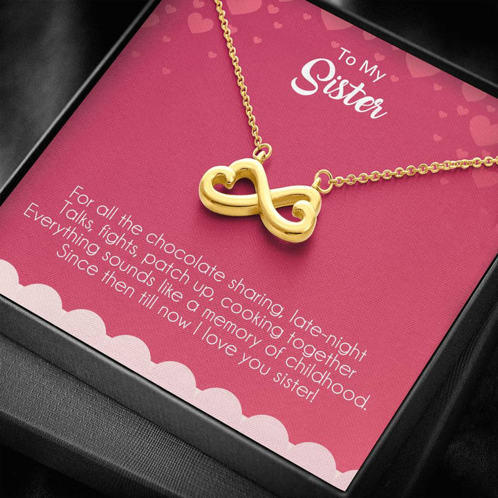 "To My Sister"  -  Infinity Hearts Necklace Gift Set - Since Then Till Now I Love You Sister - Bianca Ysabel