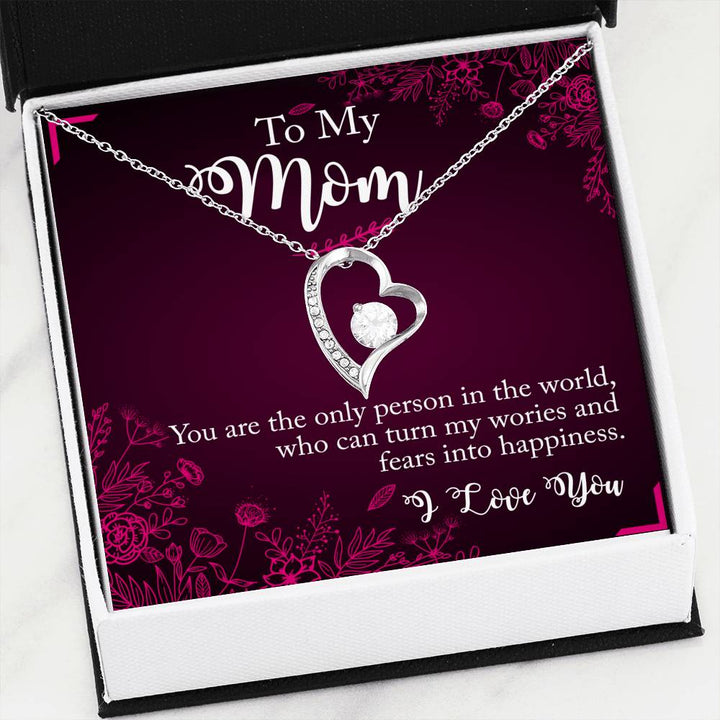 "To My Mom" - Forever Love Necklace Gift Set - You Turn My Worries and Fears Into Happiness - Bianca Ysabel