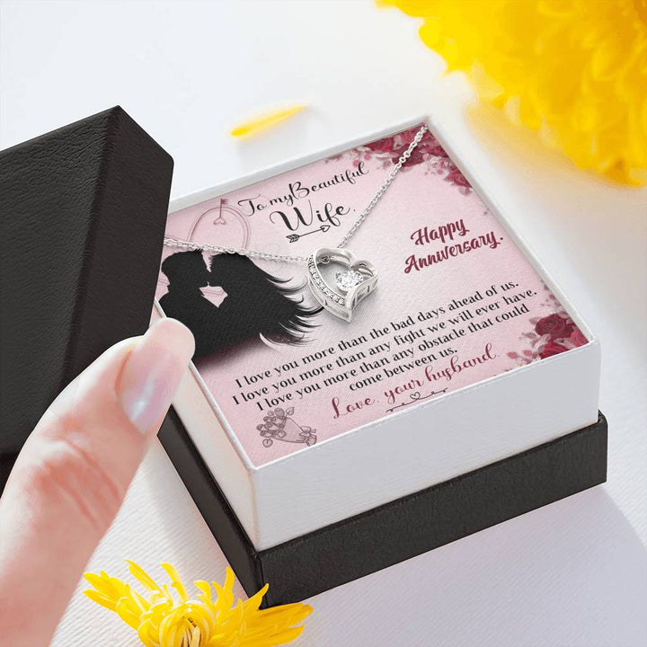 "To My Wife from Husband" - Forever Love Necklace Gift Set - I Love You More Than The Bad Days Ahead Of Us - Bianca Ysabel