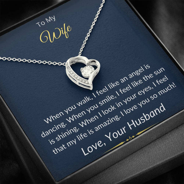 "To My Wife from Husband" - Forever Love Necklace Gift Set - When I Look In Your Eyes, I Feel That My Life Is Amazing - Bianca Ysabel