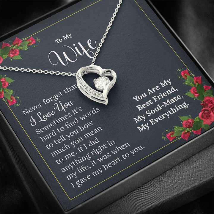 "To My Wife from Husband" - Forever Love Necklace Gift Set - You Are My Best Friend, My Soul-Mate, My Everything - Bianca Ysabel