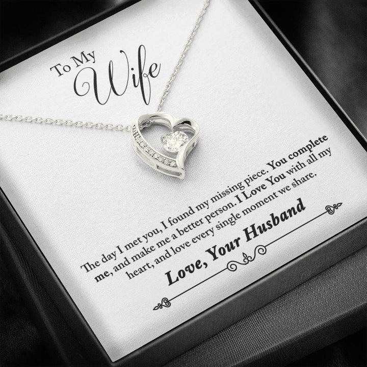 "To My Wife from Husband" - Forever Love Necklace Gift Set - The Day I Met You, I Found my Missing Piece - Bianca Ysabel