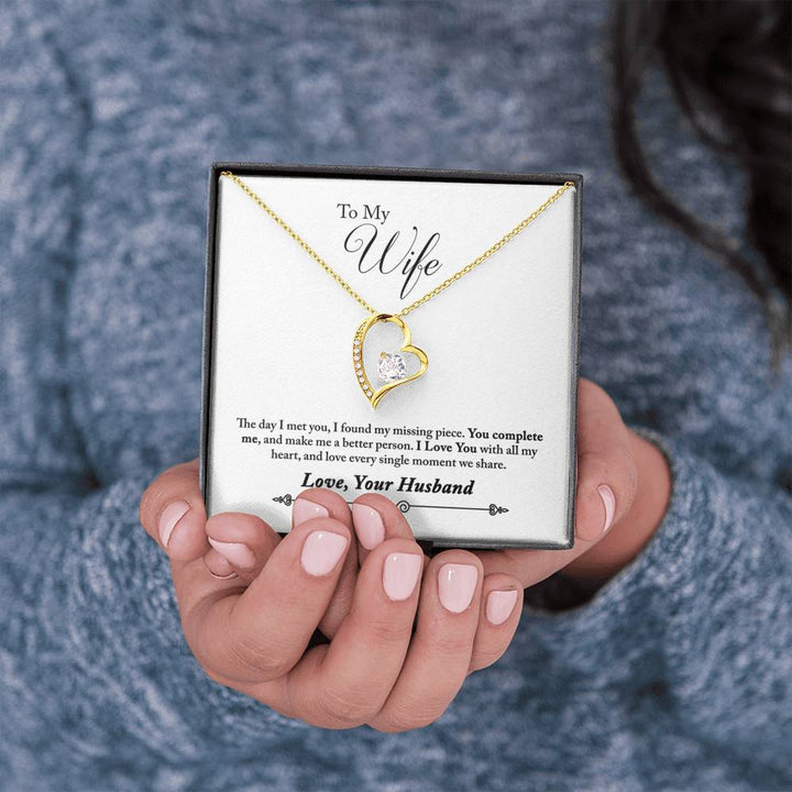 "To My Wife from Husband" - Forever Love Necklace Gift Set - The Day I Met You, I Found my Missing Piece - Bianca Ysabel