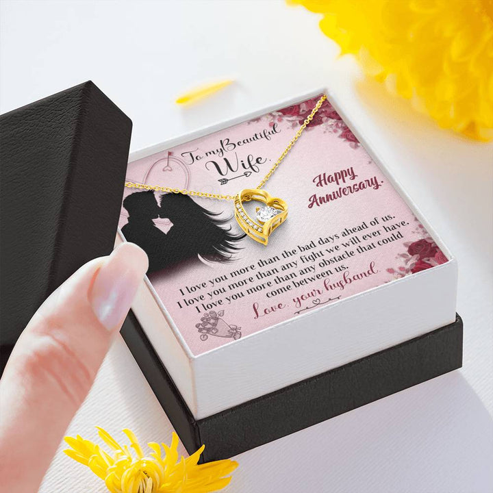 "To My Wife from Husband" - Forever Love Necklace Gift Set - I Love You More Than The Bad Days Ahead Of Us - Bianca Ysabel