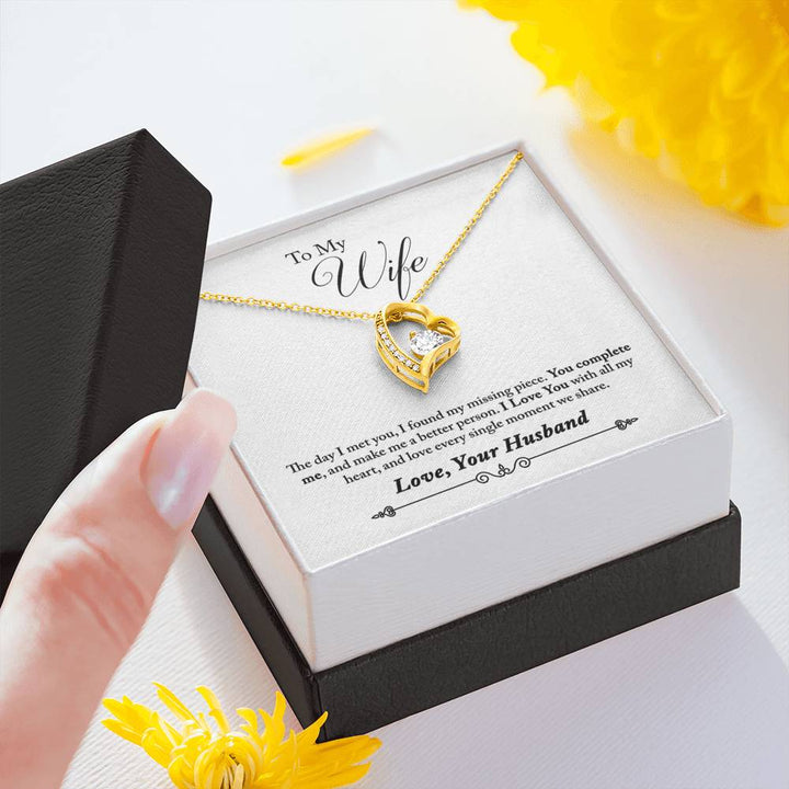 "To My Wife from Husband" - Forever Love Necklace Gift Set - The Day I Met You, I Found my Missing Piece - Bianca Ysabel