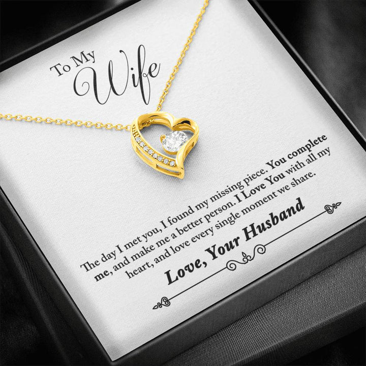 "To My Wife from Husband" - Forever Love Necklace Gift Set - The Day I Met You, I Found my Missing Piece - Bianca Ysabel