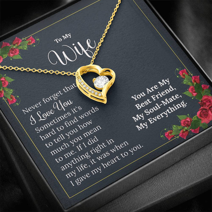 "To My Wife from Husband" - Forever Love Necklace Gift Set - You Are My Best Friend, My Soul-Mate, My Everything - Bianca Ysabel