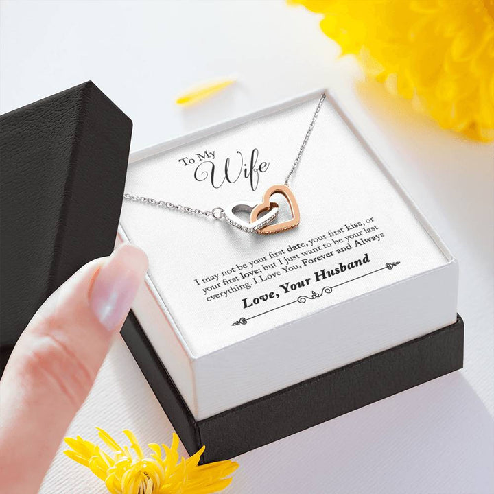 "To My Wife from Husband" - Interlocking Hearts Pendant Necklace Gift Set - I Love You, Forever and Always - Bianca Ysabel