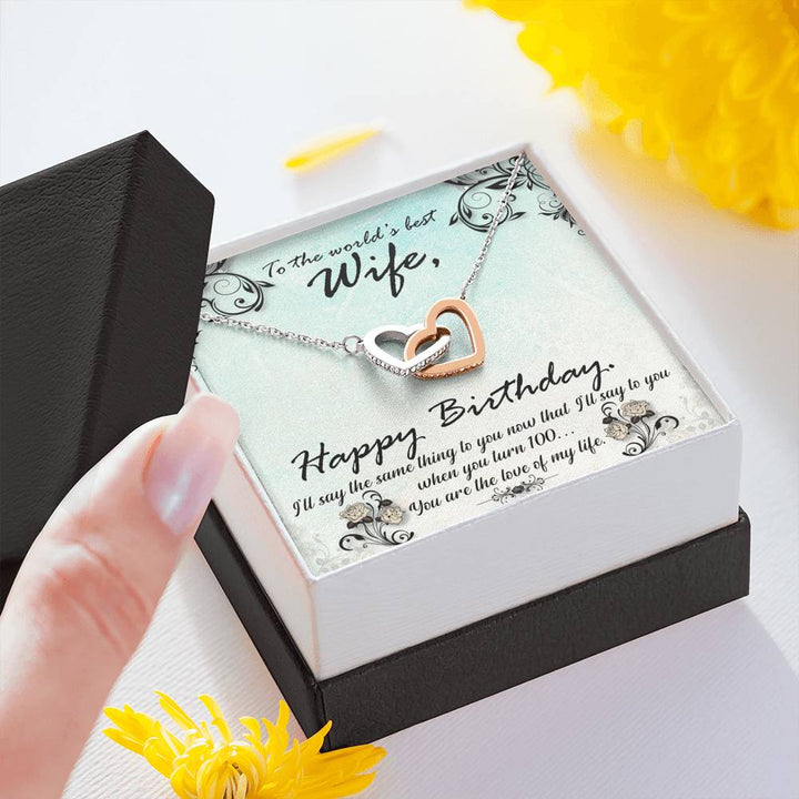 "To My Wife from Husband"- Interlocking Hearts Necklace Gift Set - Happy Birthday - You Are The Love Of My Life - Bianca Ysabel