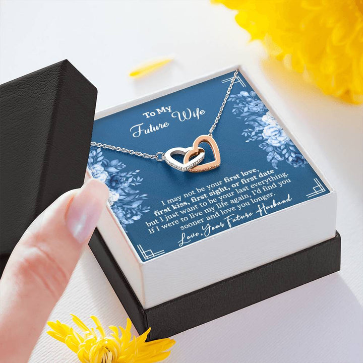 "To My Future Wife from Husband" - Interlocking Hearts Necklace Gift Set - I'd Find You Sooner And Love You Longer - Bianca Ysabel