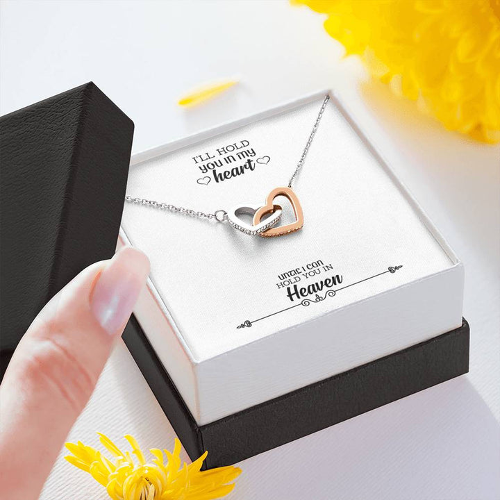 "To My Wife from Husband" - Interlocking Hearts Pendant Necklace Gift Set - I'll Hold You In My Heart Until I Can Hold You In Heaven - Bianca Ysabel
