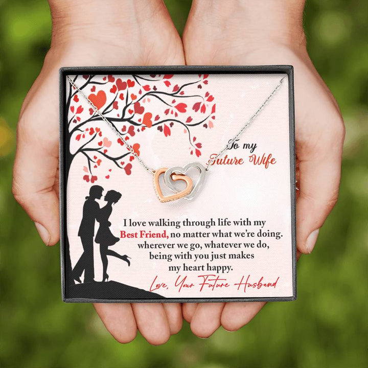 "To My Future Wife from Future Husband" - Interlocking Hearts Necklace Giftset - Being With You Makes My Heart Happy - Bianca Ysabel