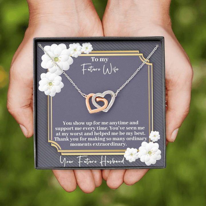 "To My Future Wife from Future Husband" - Interlocking Hearts Necklace Giftset - Thank You For Making So Many Ordinary Moments Extraordinary - Bianca Ysabel
