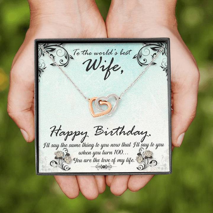 "To My Wife from Husband"- Interlocking Hearts Necklace Gift Set - Happy Birthday - You Are The Love Of My Life - Bianca Ysabel