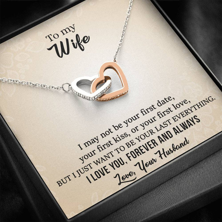 "To My Wife from Husband" - Interlocking Hearts Necklace Gift Set - I Just Want To Be Your Last Everything - Bianca Ysabel