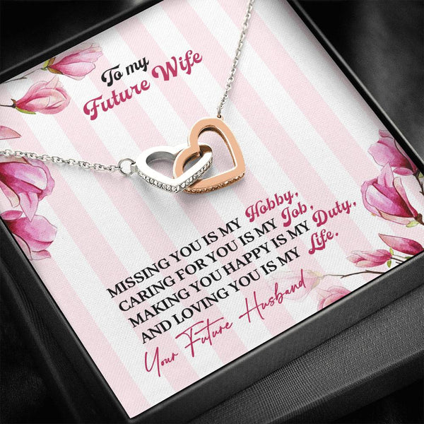 "To My Future Wife from Husband" - Interlocking Hearts Necklace Gift Set - Love You Is My Life - Bianca Ysabel