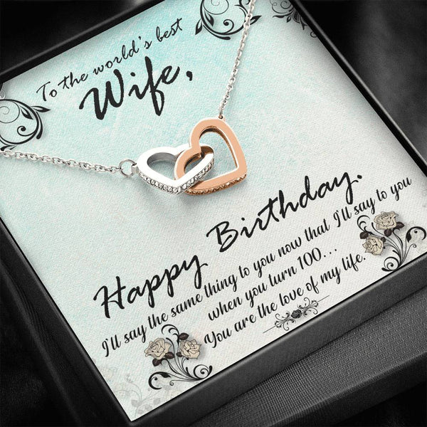 "To My Wife from Husband"- Interlocking Hearts Necklace Gift Set - Happy Birthday - You Are The Love Of My Life - Bianca Ysabel